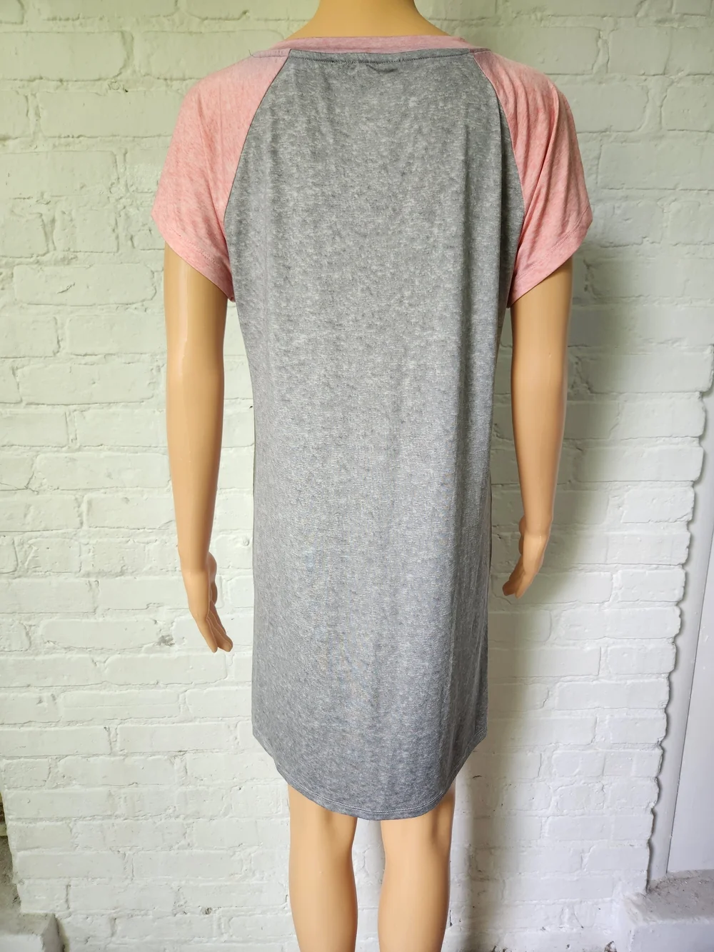 bebe Pink & Gray Lace-Up Nightshirt